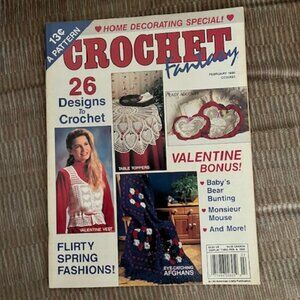 2/$35 Crochet Fantasy Home Decorating Special Vol 9 No 2 February 1990 Vintage